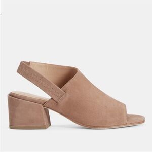 Eileen Fisher Leigh Nubuck Leather Slingbacks Size 6 Wheat Tan